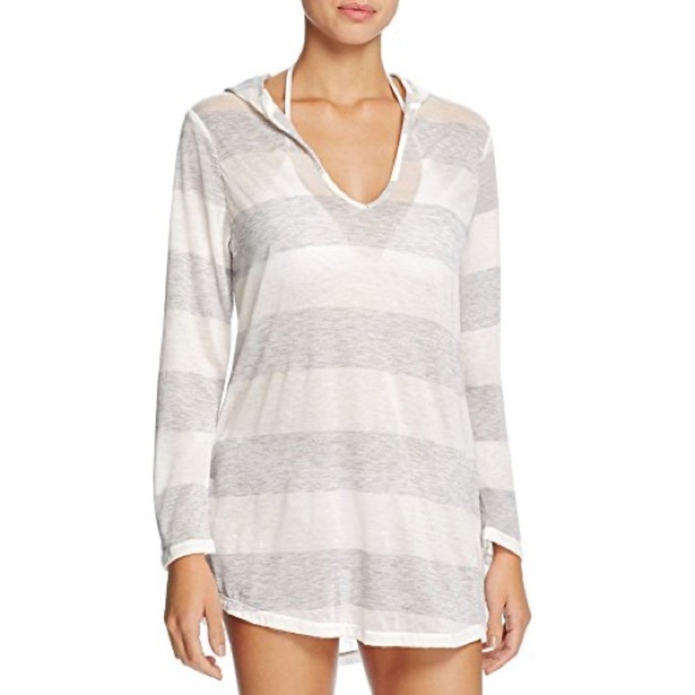 Splendid Homespun Hood Tunic Top Stripe Cover-Up